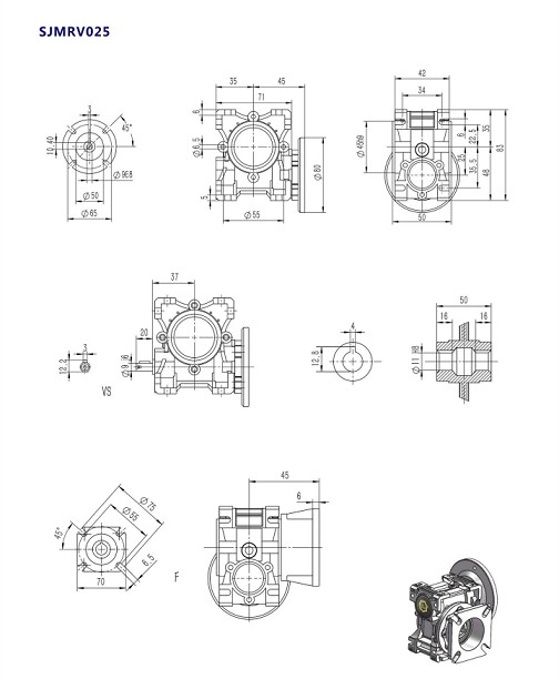 NMRV025型号蜗轮蜗杆减速机产品安装尺寸.jpg